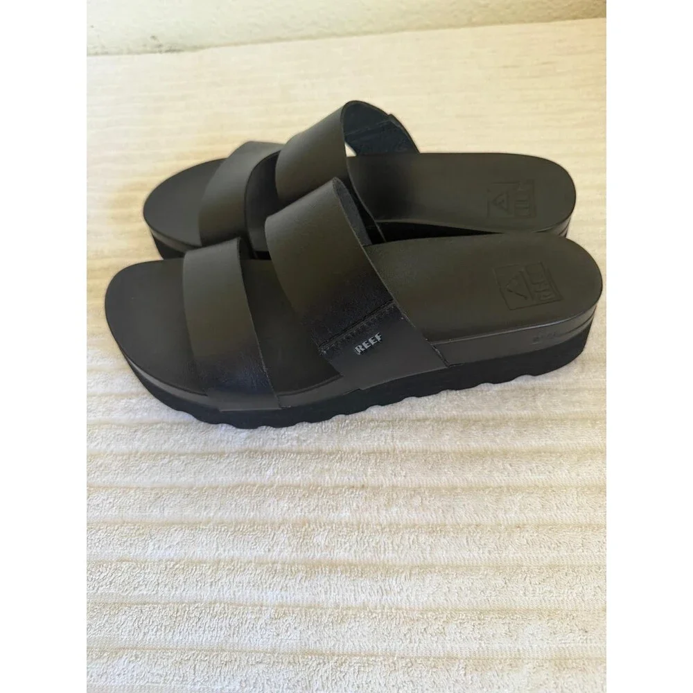 Reef Womens Blaxl Double Strap Platform Slide Sandals Size 9